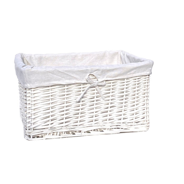 White wicker storage deals boxes